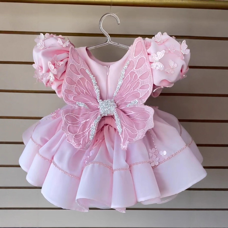 Baby Clothing High End - KLFLDG Bebek Güzellik Yarışması Elbisesi, Pembe