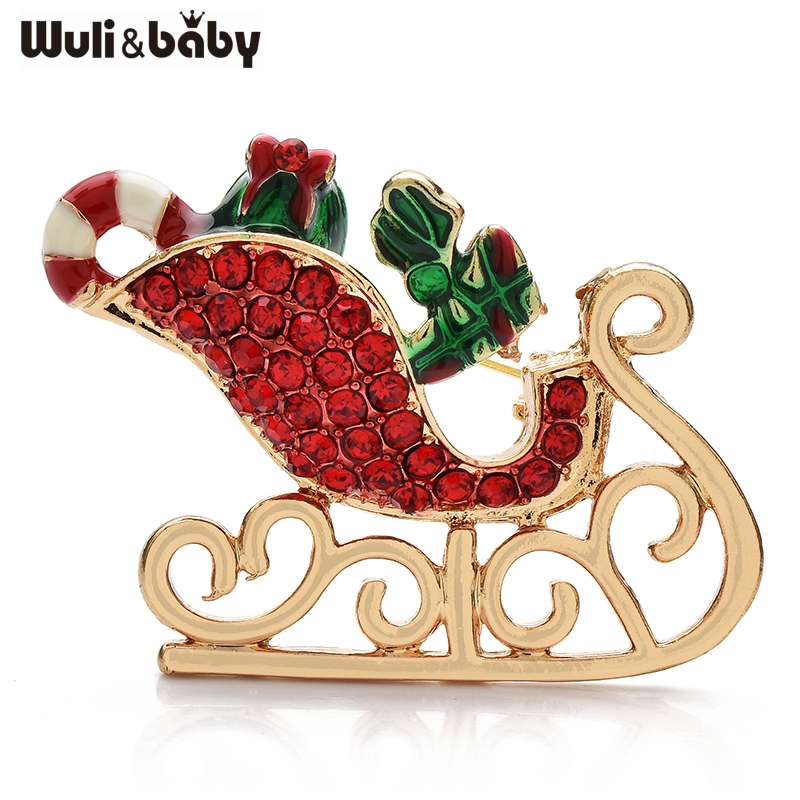 Baby Clothing Bag - Wuli ve bebek Rhinestone Sleigh Broşlar