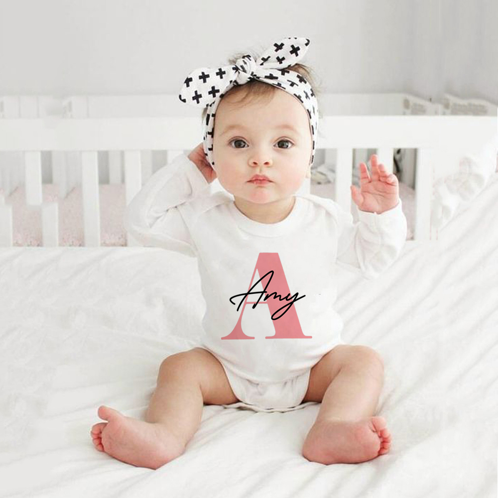 Baby Clothing Name - Bebek Kız Adı Romper Gebelik Duyuru